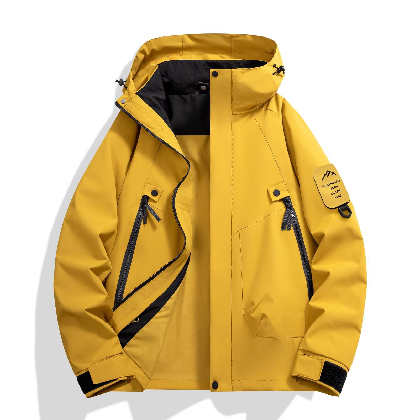 Chaqueta Cortavientos para Exteriores de Poliéster Transpirable para Uso Casual