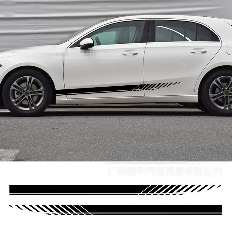 Шемли боковая юбка тянуть цветок Автомобильная наклейка Персонализированная Модифицированная Автомобильная наклейка гоночная полосатая боковая Автомобильная наклейка тянуть цветок