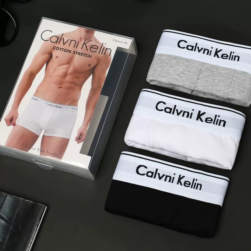 Men's Boxer Briefs Cakl Breathable Pure Cotton White-Edged Thin Shorts Gift Box 3 Pieces Cross-Border
