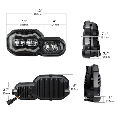Cross-Border Export Applicable to F800Gs F700Gs F650Gs Bmw Motorcycle Headlights Bmw Modified Headlights (Motorcycle headlights, headlights) - black