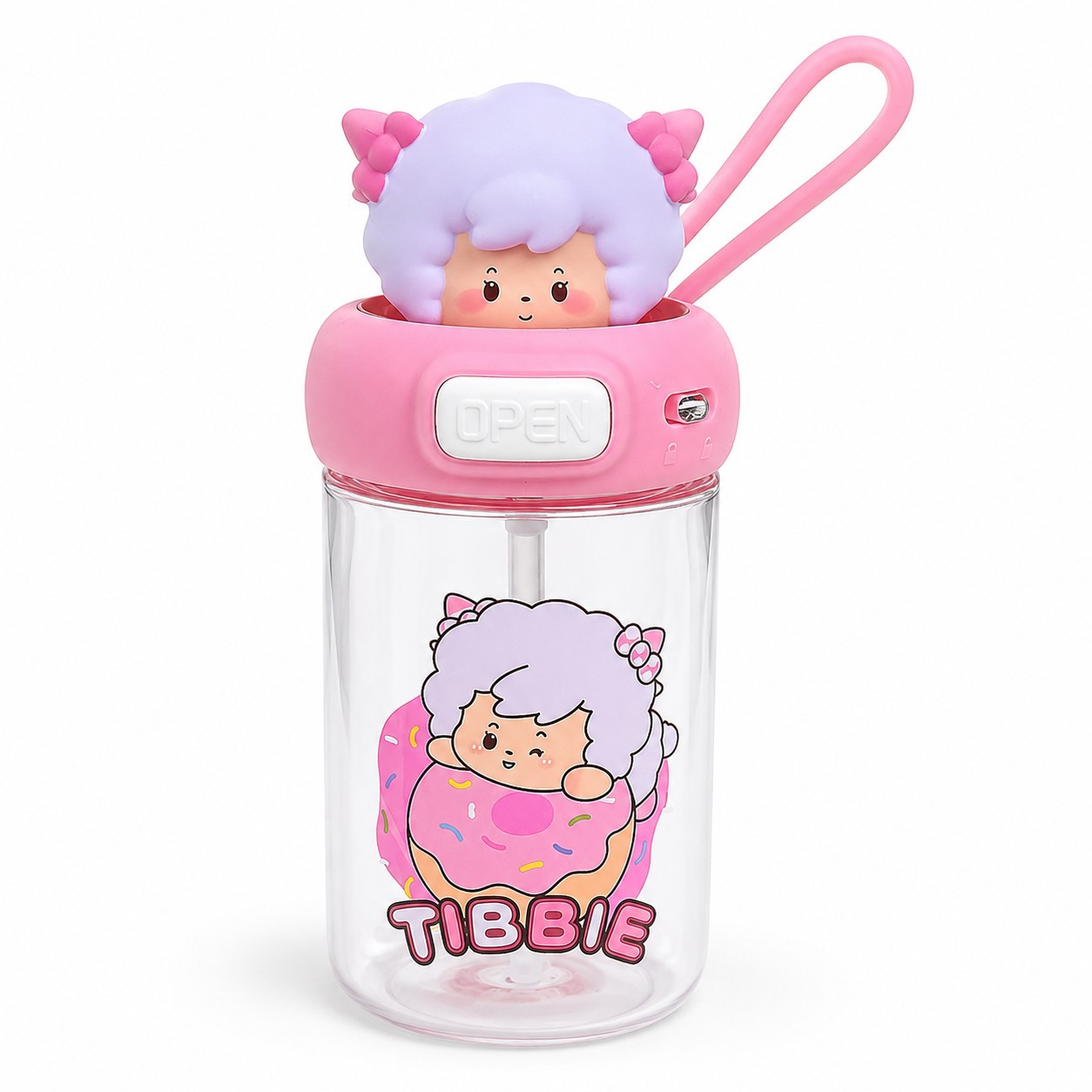 Taza de agua de oveja feliz y lobo gris, taza de paja de oveja perezosa de gran capacidad para estudiantes especiales en la escuela