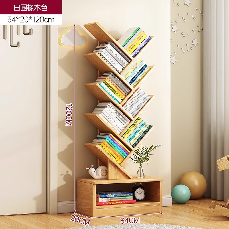 Estante de árbol simple estante de piso dormitorio contra la pared simple pequeño gabinete creativo moderno gabinete estrecho