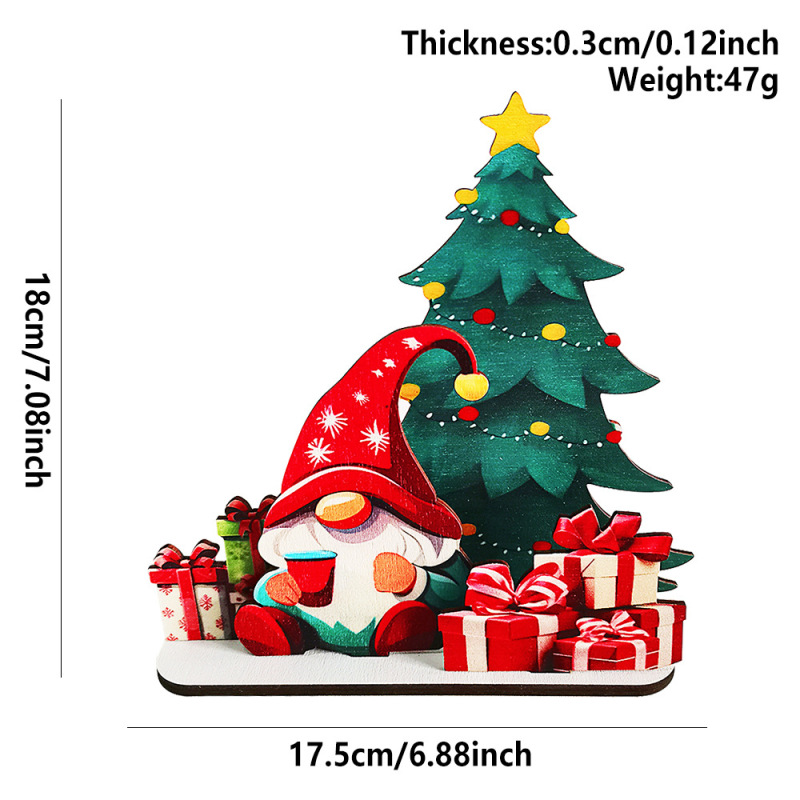 現物クリスマス平安夜プレゼント木製アニメサンタクロース3d立体クリスマスデスクトップ装飾置物|undefined