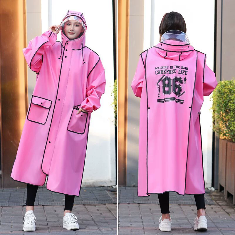 Мужской и женский утолщенный плащ для взрослых, непромокаемый Электромобиль, пончо с рюкзаком, удлиненный поход на велосипеде, школьник на молнии