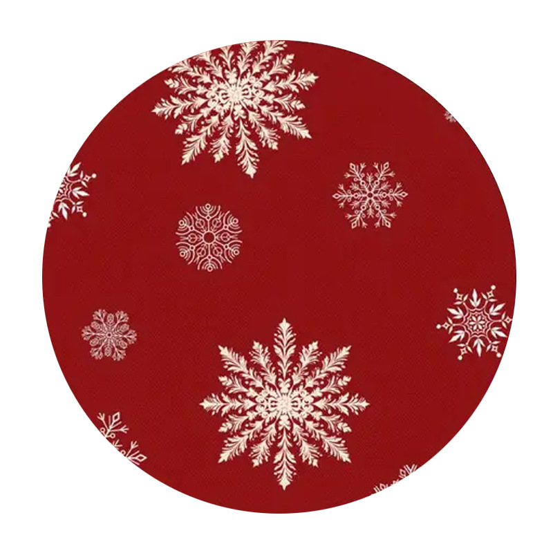 Transfronterizos Amazon temu Navidad lino redondo almohadilla de mesa de corte borde artesanía cocina almohadilla de mesa de comedor