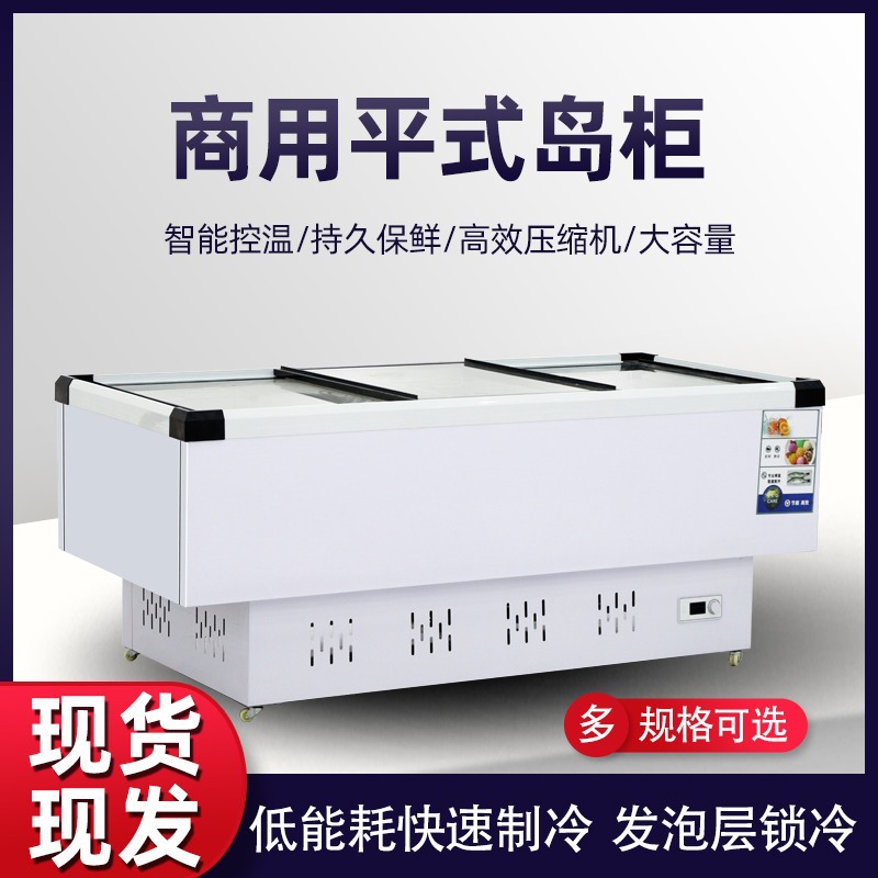 冰柜商用大容量冷柜冰箱冷藏展示柜保鲜冷冻两用岛柜卧式玻璃雪柜