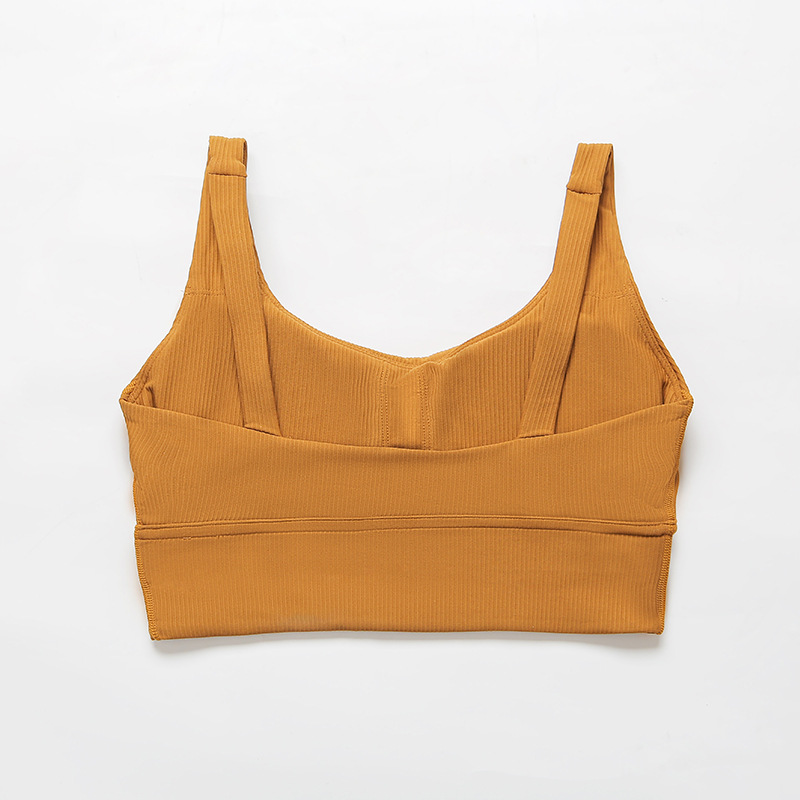 2022 nuevo europeo y americano desnudo costilla yoga ropa interior deportiva chaleco estilo fitness a prueba de golpes correr Sujetador deportivo para mujeres