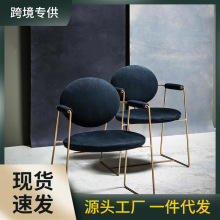 不锈钢椅子扶手意式轻奢餐椅 意大利设计师baxter椅售楼部洽谈椅