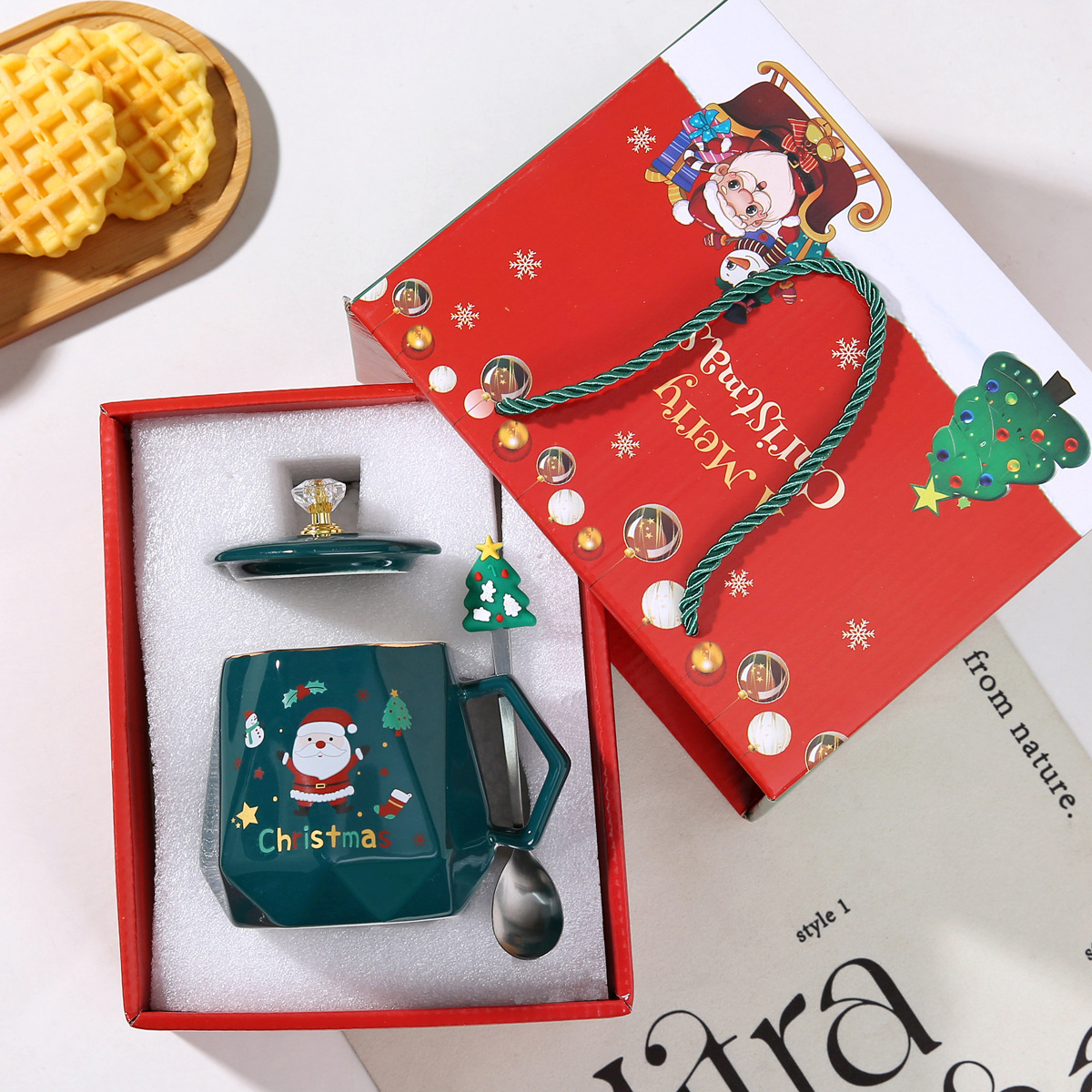 Santa Claus Cup Caps Spoon Gift Box