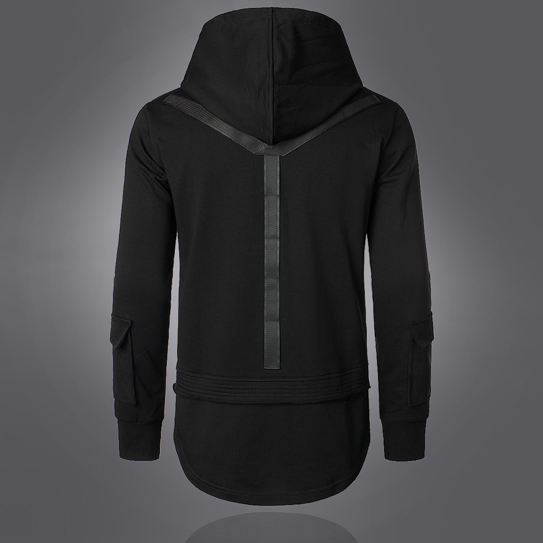 2022 herfst en winter nieuwe hoodie effen kleur losse jas donkere stijl trendy heren hoodie met capuchon_voghion.com