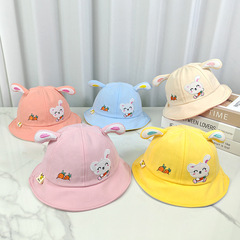 韓版嬰兒帽子春夏兔子漁夫帽男童卡通盆帽女寶可愛超萌太陽帽批發