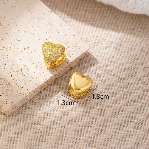 Small-Market Double-Side Spinel Heart Earrings for Women 2024 New Style Ear Clasp Fashion and Elegant Matchable Earrings for Women