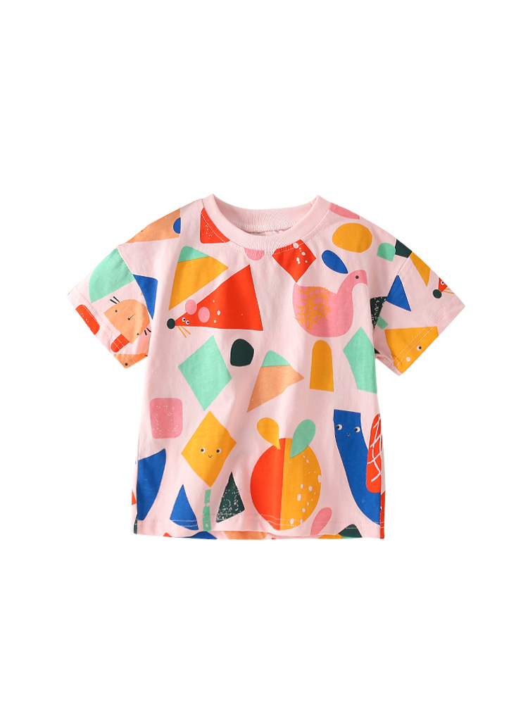Cruce fronterizo malwee camiseta infantil de verano nuevo estilo europeo y americano para niños de media edad cuello redondo camiseta casual de manga corta