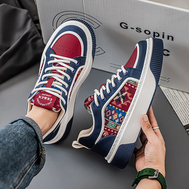 Zapatillas de hombre de primavera 2026, nuevo estilo, blancas, con aumento de altura oculto, modernas y versátiles, de suela gruesa, informales. image 5