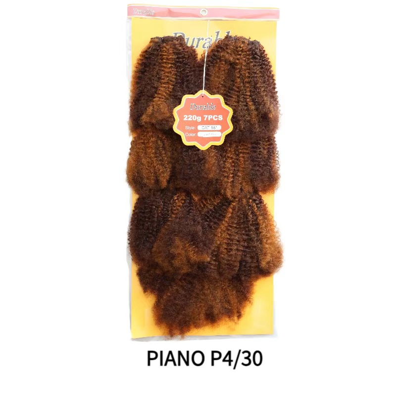 Cortina de Cabello Rizado Africano de Seda de Proteína Suave y Alta Simulación