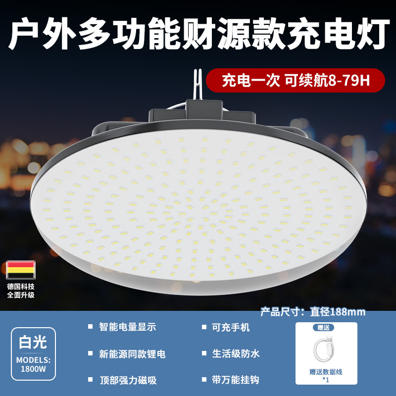 Lámpara de camping stand luz de mercado nocturno super brillante carga led stand lámpara colgante de campo stand móvil al aire libre luz de emergencia