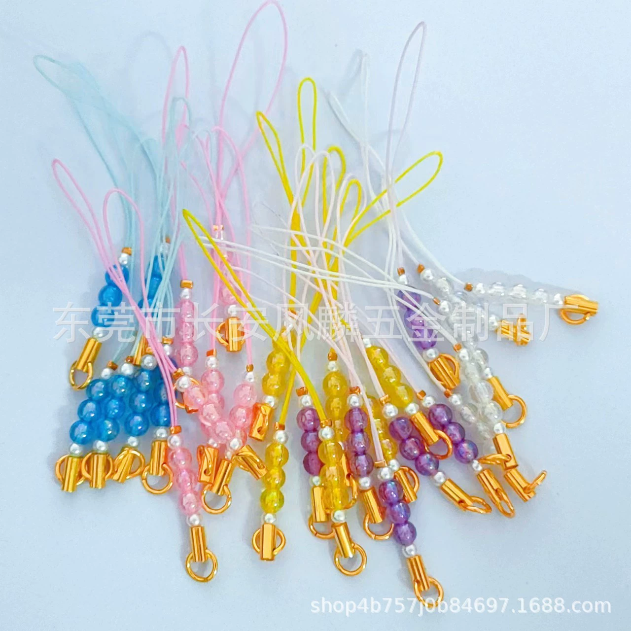 Цвет бисером мобильный телефон ремешок оптом бусины нейлоновые ювелирные изделия висит веревка с колокольчиком брелок застежка-лобстер