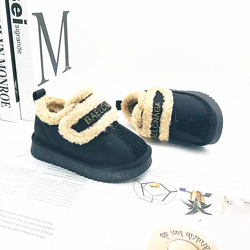 27-37 Tamaño de invierno de niños botas de nieve 2025 nuevas botas cortas para niños con botas de algodón gruesas para bebés calientes