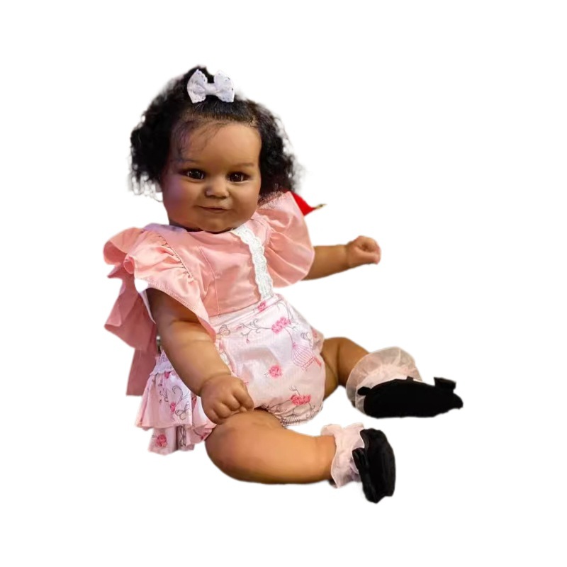 60cm muñeca de simulación Linda Maddie color de piel oscura pelo implantado suministro de comercio electrónico transfronterizo