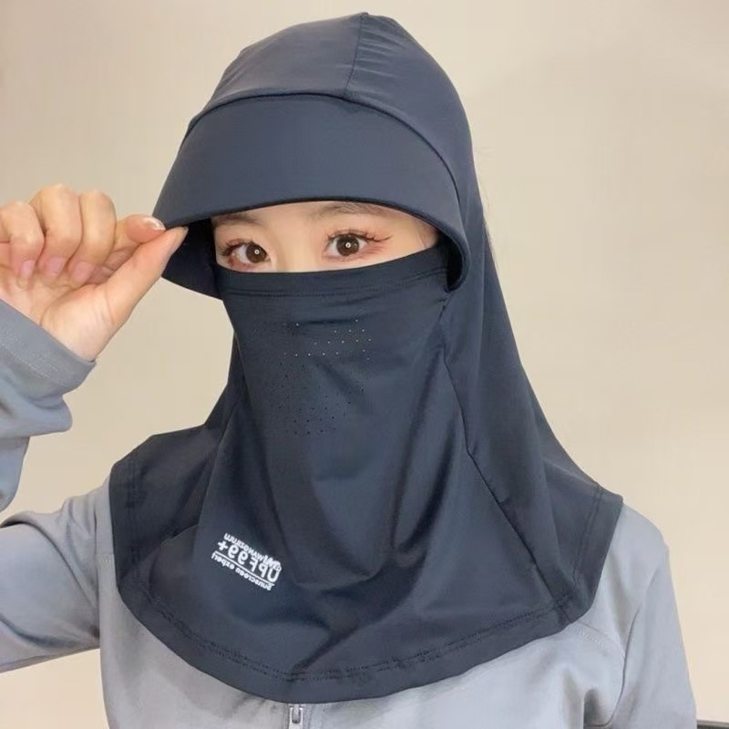 Toda la cara sombrero solar para niños sombrero solar de verano anti-UV al aire libre sombrero solar máscara de cuello de bicicleta