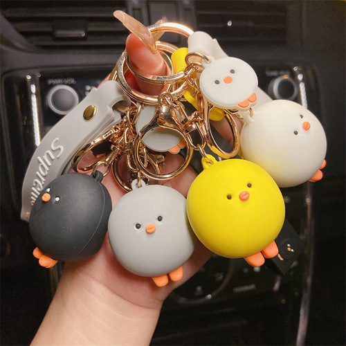Cute Little Chicken Keychain Creative Bag Hook Car Keychain Cartoon Figure Student Small Gift Wholesale
