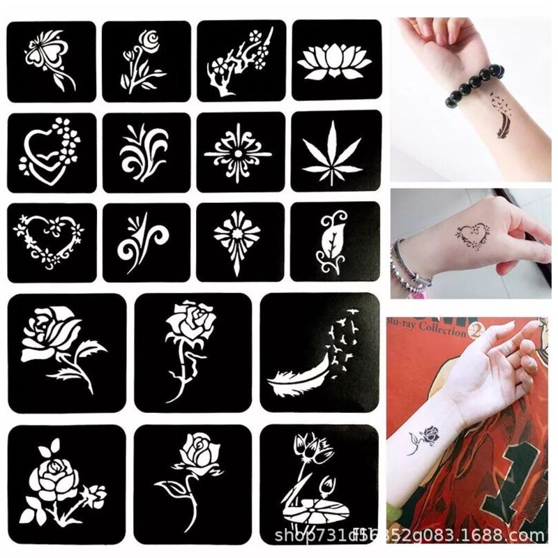 Factory direct body painting hollow tattoo template inkjet tattoo template embroidery tattoo template Henna Factory direct body painting hollow tattoo template inkjet tattoo template embroidery tattoo template Henna