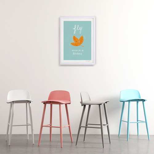 Nordic bar chair home modern simple high chair acrylic backrest internet celebrity milk tea shop cafe bar chair