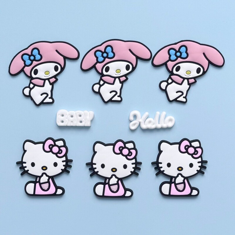 Pvc Soft Rubber Patch Cartoon Cute Melody Kt Hello Kitty Home DIY Materials Trash Can Phone Case Accessories