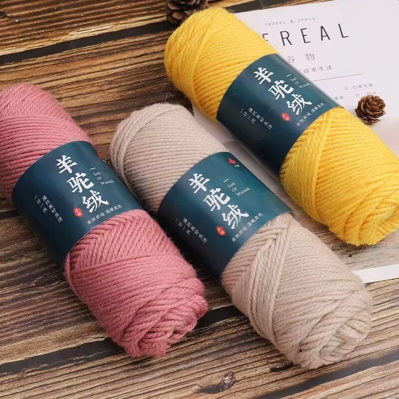 Tiktok-Style Thick Wool 245 Alpaca Fleece Handmade Scarf Sweater Coat Yarn Ball Winter Hand-Knitted Hat Neck Warmer