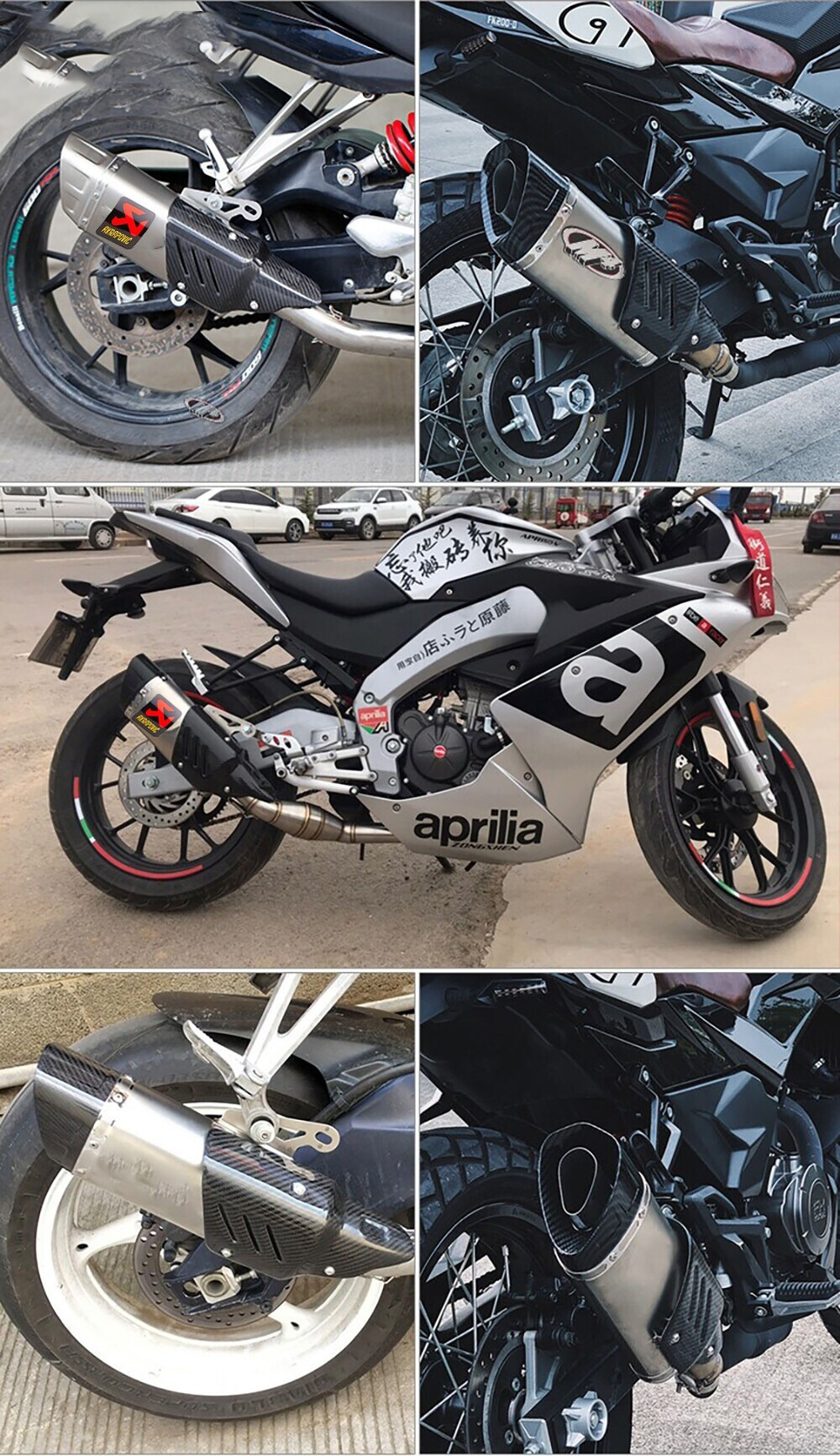 Motorcycle exhaust pipe modification tail throat oblique triangle exhaust pipe tail section stainless steel R3/R25/DUKE/NINJA