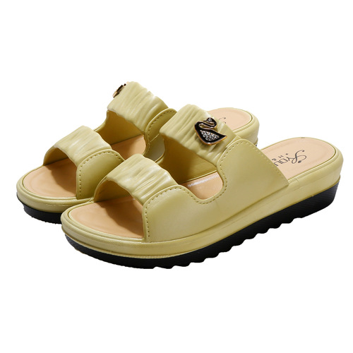 Women's new summer slippers, outdoor versatile mid-heeled beach shoes, fashionable non-slip soft soles, wear-resistant and thickened women's sandals
