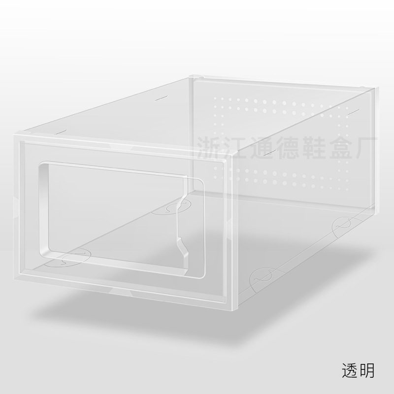Caja de almacenamiento de zapatos transparente - Apertura lateral, gabinete para hogar, venta al por mayor, tamaño grande