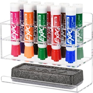 Cross-border hot sale 10-hole wall-mounted mark pen holder office meeting whiteboard eraser storage rack factory wholesale