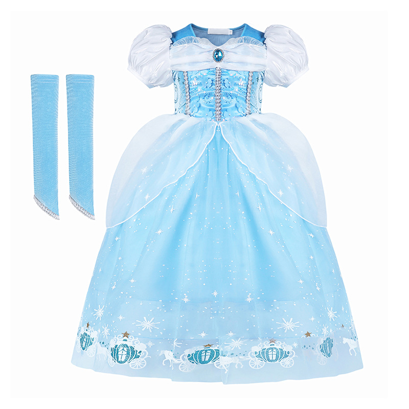 Cross-border Cinderella princess dress girls' ball pettiskirt girls' dress Halloween dress mesh princess dress