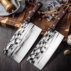 Factory direct sale professional bone knife with landscape pattern household slicing knife sharp cut two-purpose knife forged handmade chef's knife