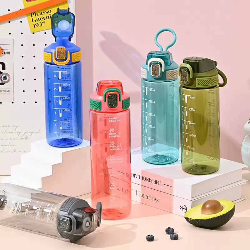 700ml高颜值运动水杯男女健身杯带便携提手夏季户外学生塑料杯子
