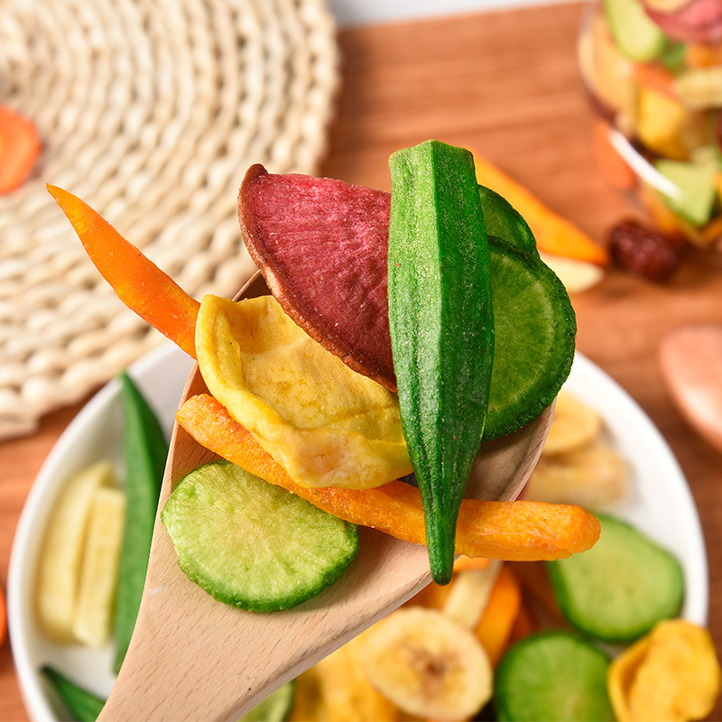 Fruit and Vegetable Crisps 100g Bag 12 Varieties Ratio Crispy Vegetable Dried Mixed with Dried Fruits Banana Okra Dried Wholesale Snack