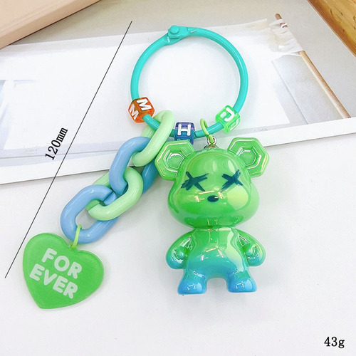 Yi Lian's new candy-colored acrylic bear keychain pendant pearlescent electroplated bear bag pendant student gift