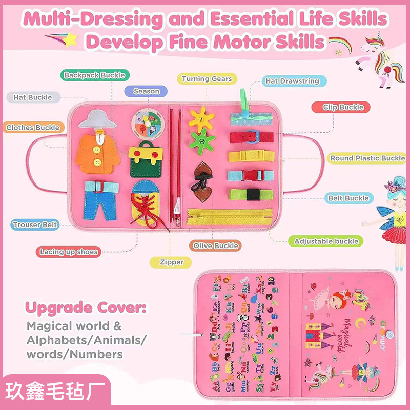 Cuadro infantil estereoscópico libro de fieltro manual de educación temprana juguetes de puzzle para bebés habilidades de vida ocupados regalos de libro ocupado