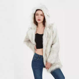 Hooded Mid Faux Fox Fur Coat 狐狸毛连帽中长款仿皮草保暖外套