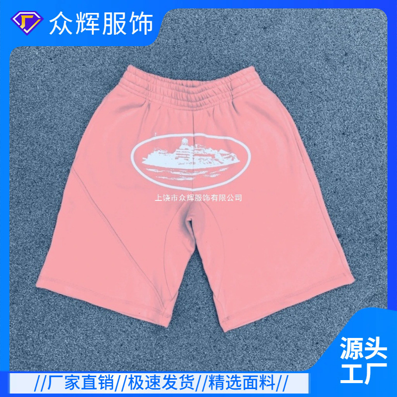 跨境爆款Corteiz轮船高街美式印花短裤潮流嘻哈滑板休闲卫裤男女