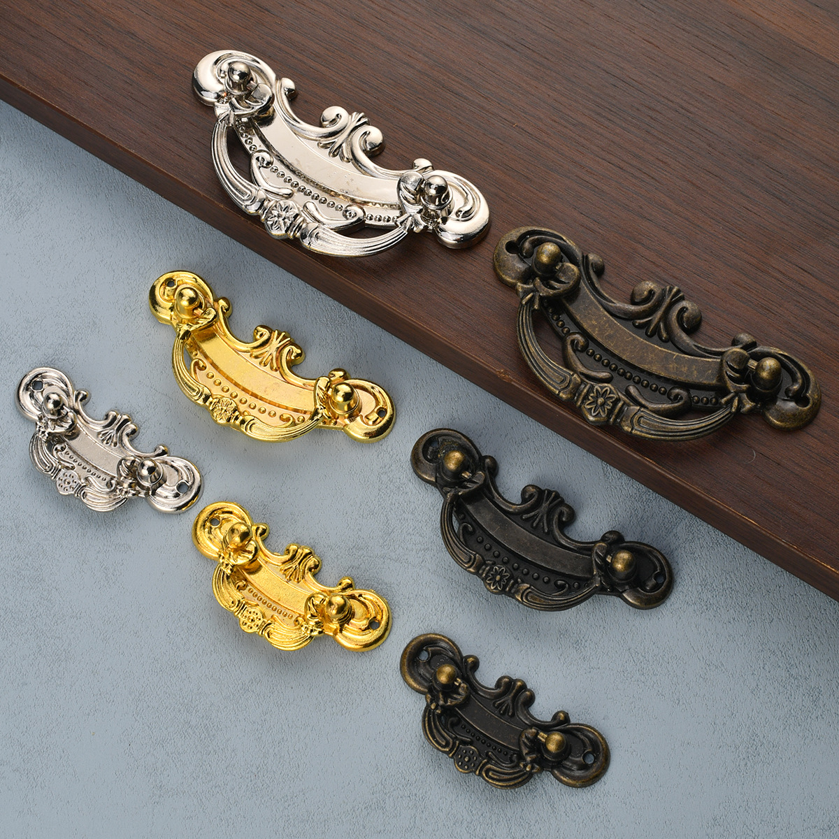 Jingmao Hardware New Chinese Style Home Furnishing Three Styles of Kitchen Cabinet Antiquity Retro Furniture Handles Packaging Box Handles