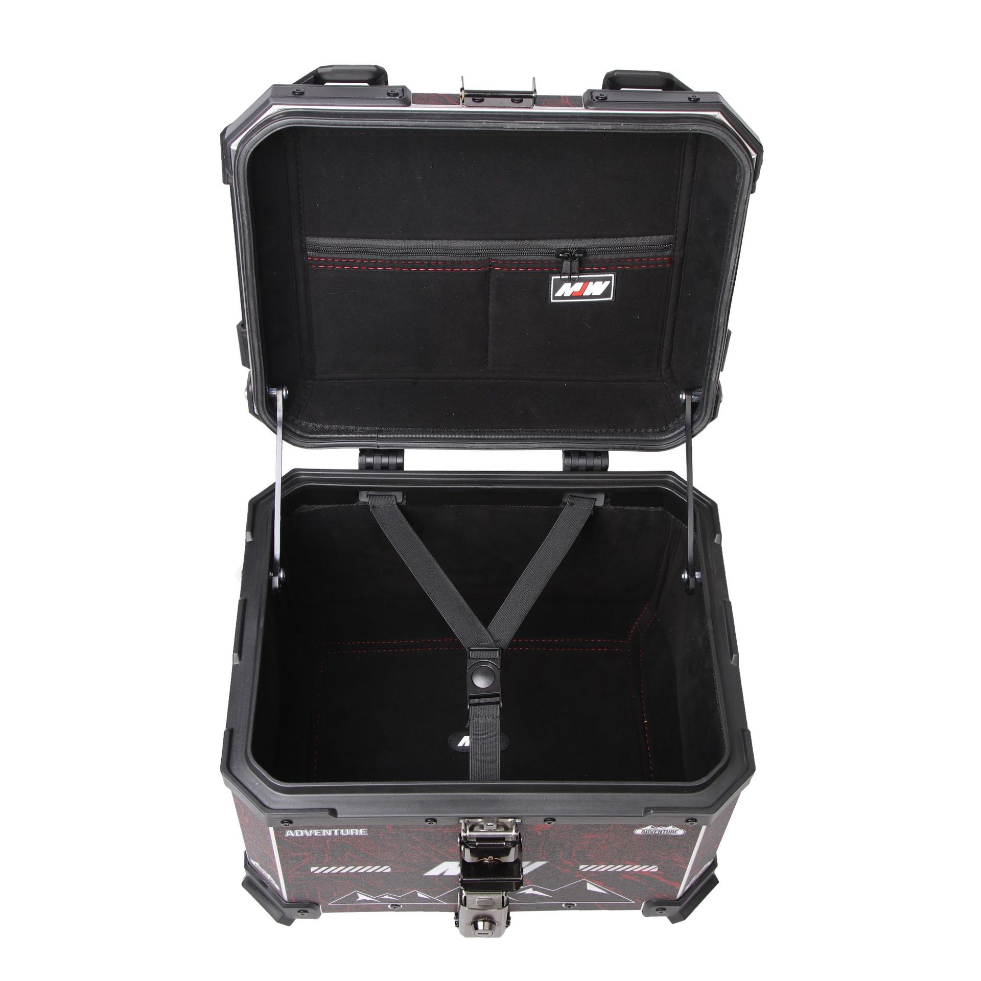 45L clásico calcomanías rojas aleación de aluminio pedales de motorcicleta Maverick maletero maletero universal coche eléctrico