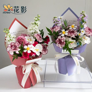 情人节节水滴一体定型片广志送美讶的花包花神器尖角花束鲜花包装