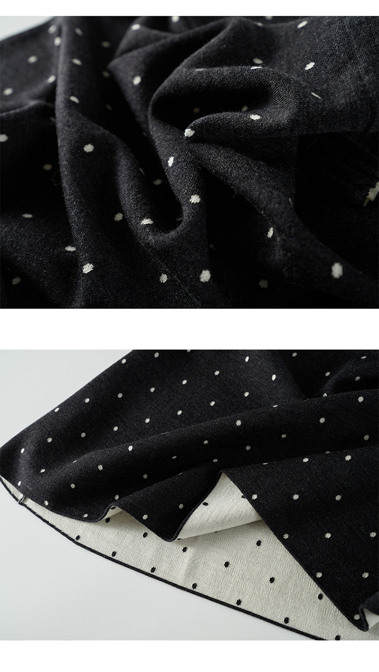 Chic GraceChic GraceChic GraceChic German Yangzi Yarn With Hanging Tag Xiaohe Fine Wool Polka Dot Round Neck Cardigan Polo Collar Sleeve Half_voghion.com