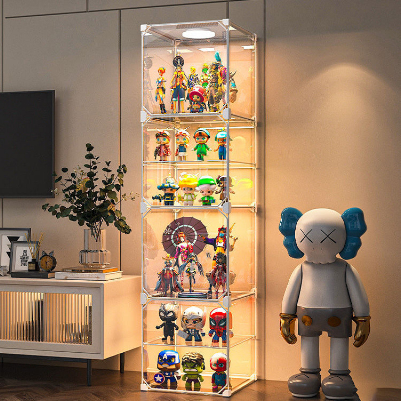 手办展示柜乐高积木透明收纳盒家用仿亚克力玩具防尘模型陈列架子