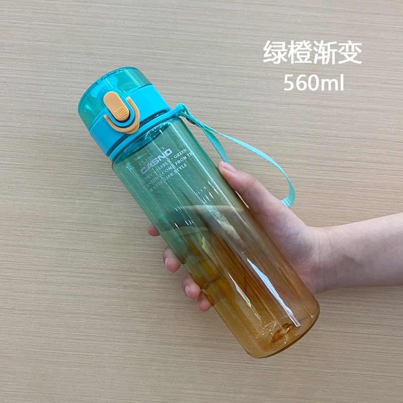 Cassino esmerilado deportes taza de agua portátil de plástico taza para hombres y mujeres creativo estudiante portátil hervidor con tapa espacio taza