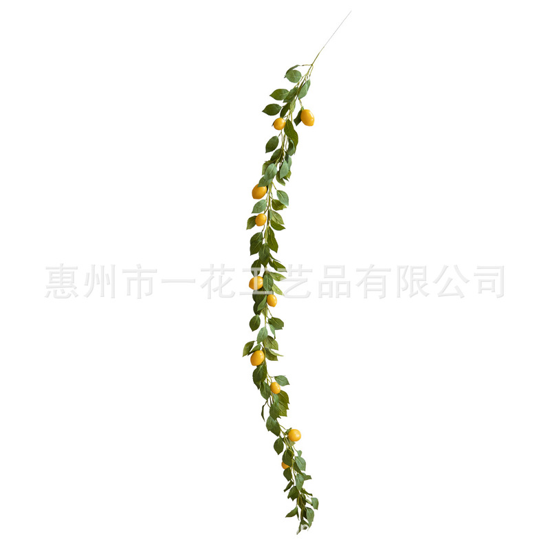 葉付きレモンフルーツの128本のフォーク、人工花、造花、新しい供給元メーカー、装飾用の人工藤、人気の人工藤|undefined