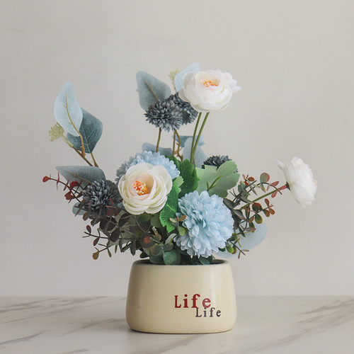 life ceramic basin one piece drop-shipping small flower fake flower pot plant simulation flower live broadcast room decoration decoration