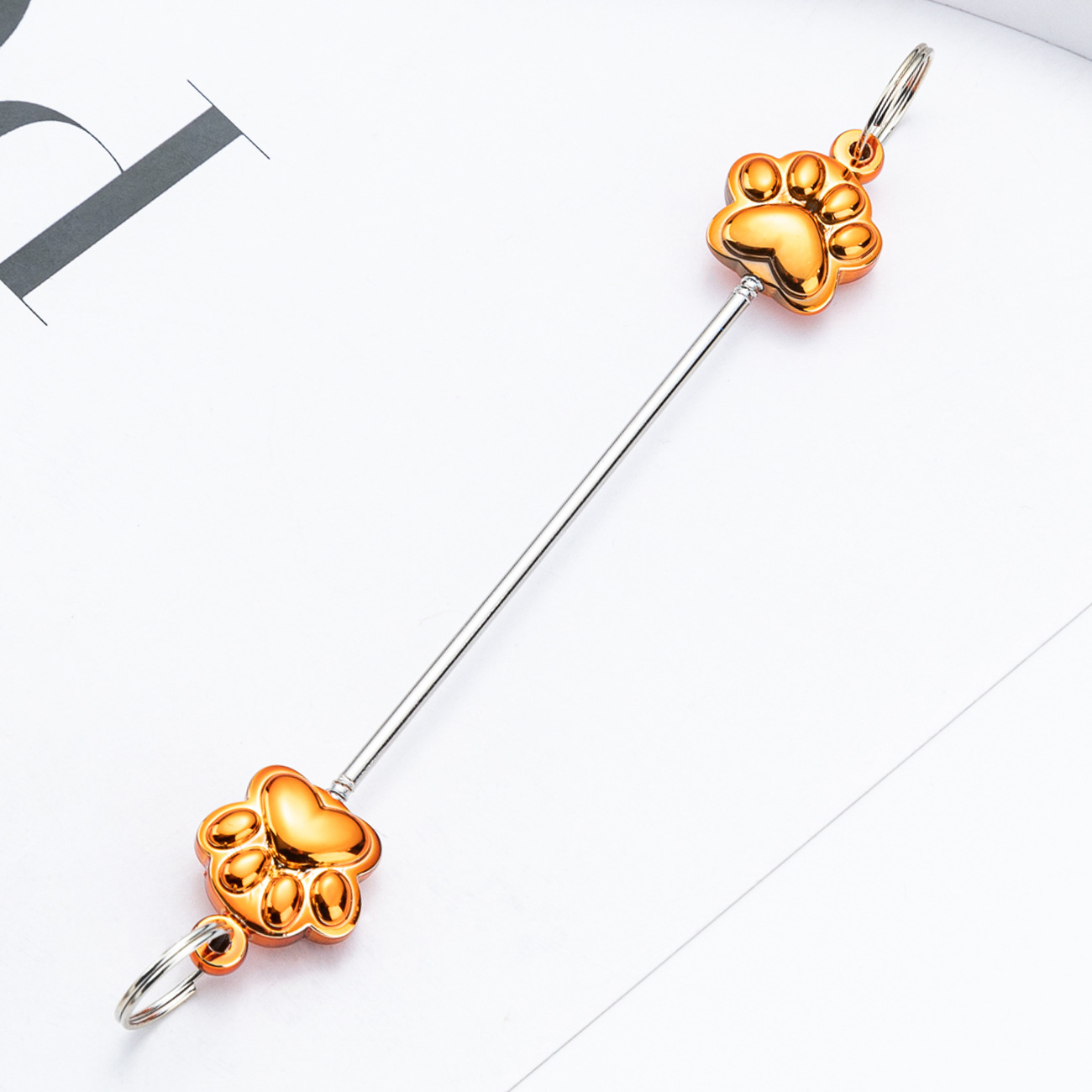 Creativo diy varilla de cuentas de garras de gato multicolor nuevo accesorio de llavero de cuentas varilla de cuentas de metal multicolor